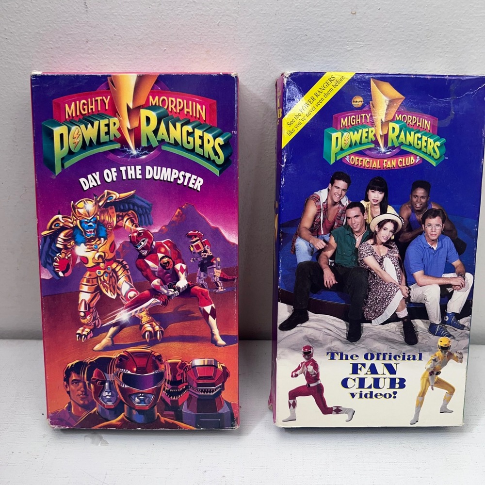 2 Mighty Morphin Power Rangers VHS Day of the Dumpster & Official Fan Club Video